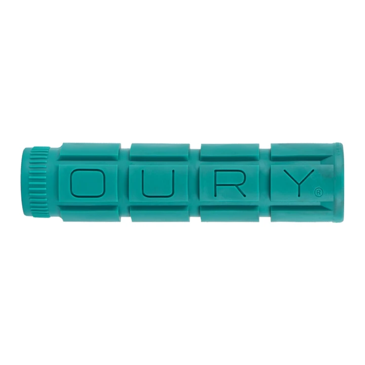 Oury Single Compound V2 Teal BMX and Mountain Bike Grips - 135mm, Flangeless, Durable Rubber OSCGGG42