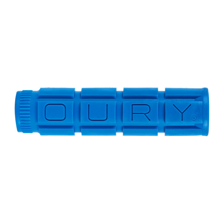 Oury V2 Single Compound Bike Grips 135mm Deja Blue, No Flange OSCGGG40