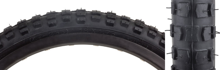 Sunlite MX 18x1.75 BMX Tire - Durable Clincher Reflective Sidewall 59311