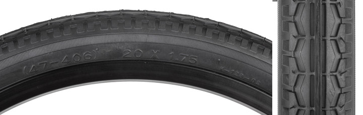 Sunlite 20 x 1.75 Clincher Street Bike Tire - Black, Reflective Option 5911