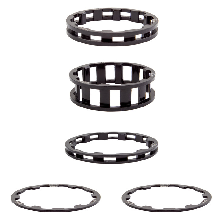 UltraLight CNC Aluminum Zero Stem Spacers 1-1/8 Black BX-SS13118KT-BK