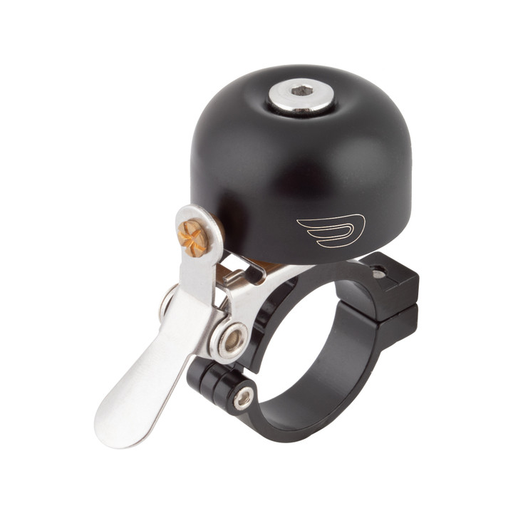 Pure Cycles PCB Brass Mallet Bike Bell | Black Powder-Coated Handlebar Clampless, Loud and Clear Sound 914209