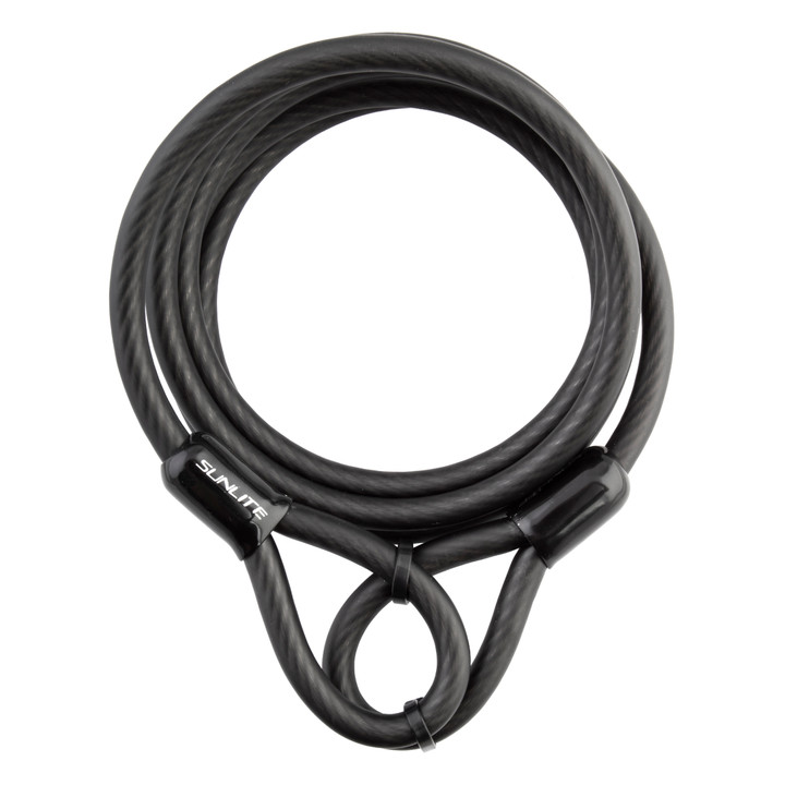 Heavy Duty 8mm Vinyl Coiled Security Cable - Double Ended, Water-Resistant 39042