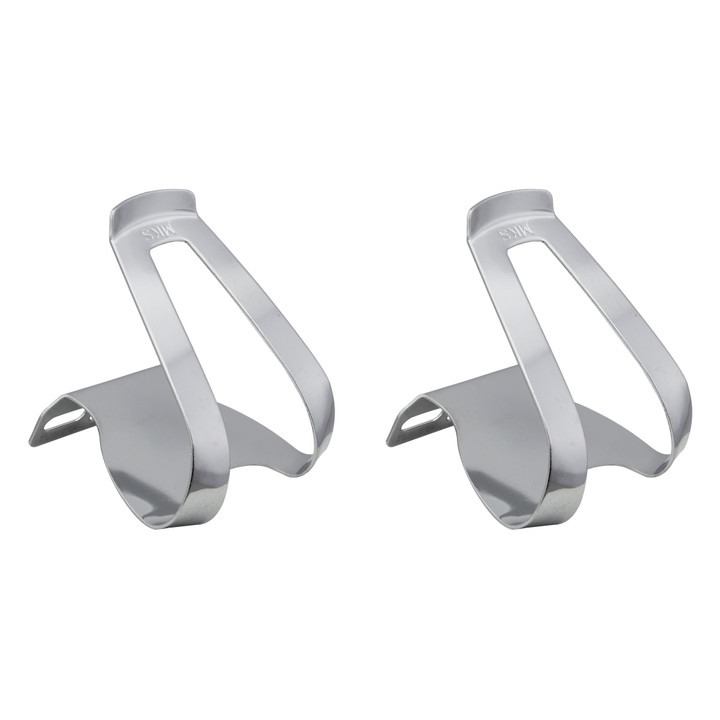 MKS Chrome Steel Half Toe Clips - For Quick Entry and Ride Control HALF CLIP STEEL