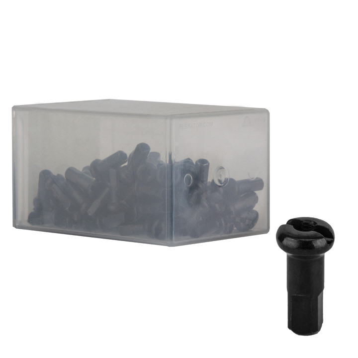 DT Swiss Standard Brass Spoke Nipples 2.0 x 12mm Black Box of 100 E-Bike Use N0BA20120S0100