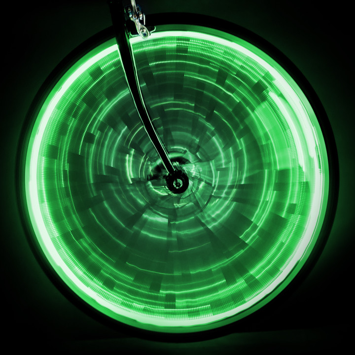 Sunlite WheelGlow Green LED Bicycle Wheel Light, Waterproof and Easy Install 911374