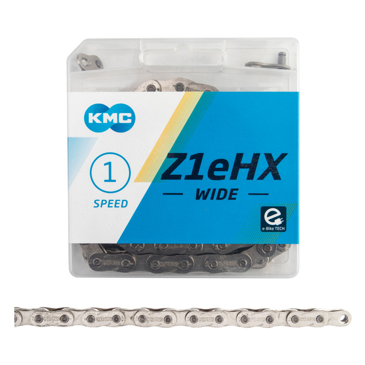KMC Z1eHX Single Speed Wide Chain - Durable Silver BMX and E-Bike Chain CN51000