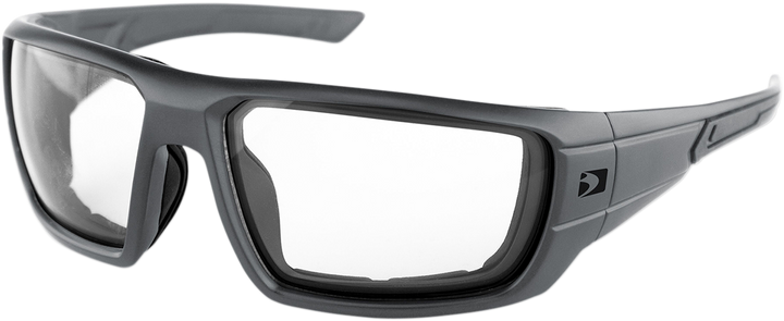 Bobster Mission Sunglasses - Matte Gray - Clear Lens BMIS001C