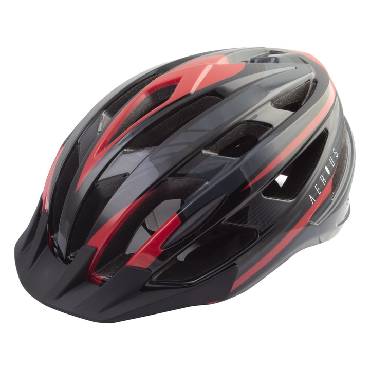 Aerius V23-Sport L/XL All-Purpose Bike Helmet 23 Vents, In-Mold Construction, Cool Red/Black Design 915505
