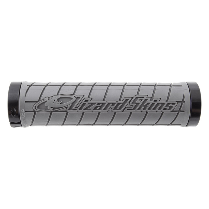 Lizard Skins Logo Lock-On Graphite Bike Grips - Durable, Tacky, 130mm LOLDS030