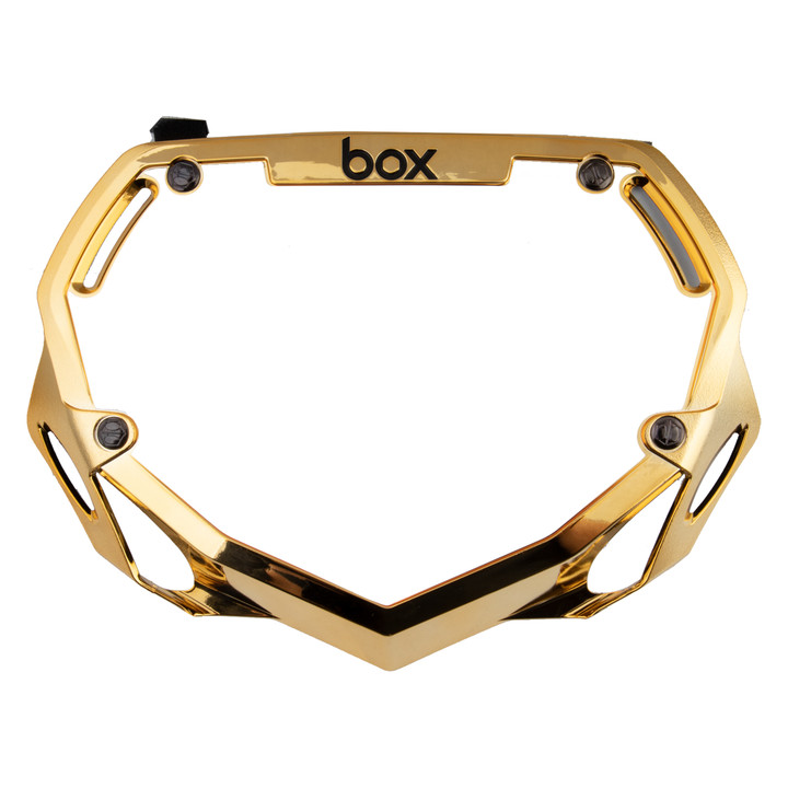 Box Components Small Gold Number Plate - 6.5x9" Aerodynamic UCI Official Style BX-NP16CHRSM-GD
