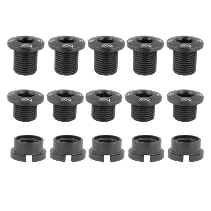 Box Components 7075 Alloy Chainring Bolt Set - Durable, Lightweight Bike Bolts BX-CR15ALBLT-BK