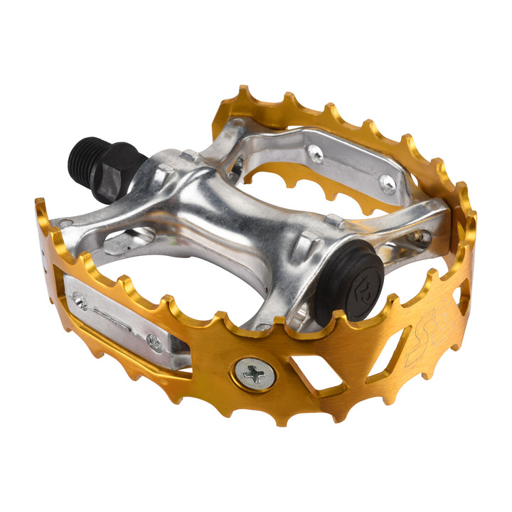 SE Bikes Bear Trap Alloy Pedals - 9/16" Boron Steel, Reflectors 4449
