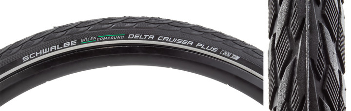 Schwalbe Delta Cruiser+ 26x2.0 E-Bike Tire Puncture Guard and Reflective Sidewall 11101074.01