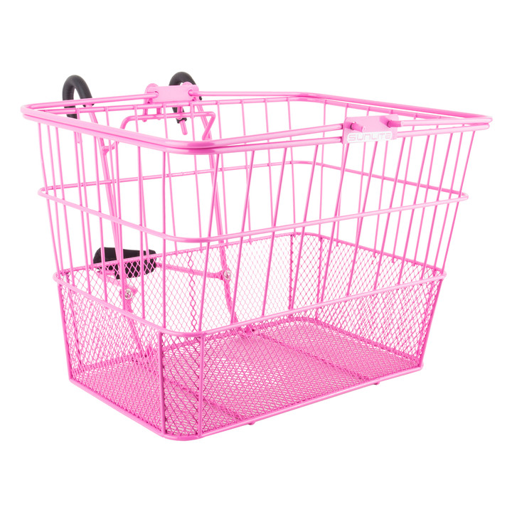 Pink Steel Mesh Handlebar Basket - Lift-Off Mount, 13.5"x9.87" 90172