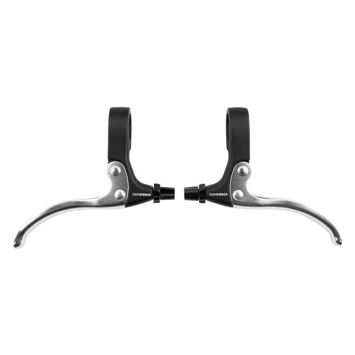 Tektro FL540 Flat Bar Brake Levers - Forged Aluminum, 2-Finger, Black/Silver Pair FL540