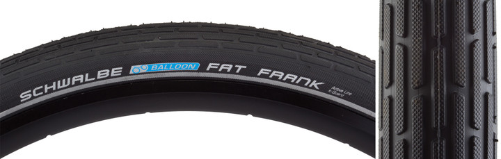Schwalbe Fat Frank 26" 2.35 Hybrid Cruiser Tire K-Guard and Reflective Sidewall 11100181.01