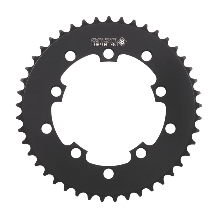 Origin8 Single Speed Chainring 45T 110mm/130mm 5-bolt Black Made in USA 20992