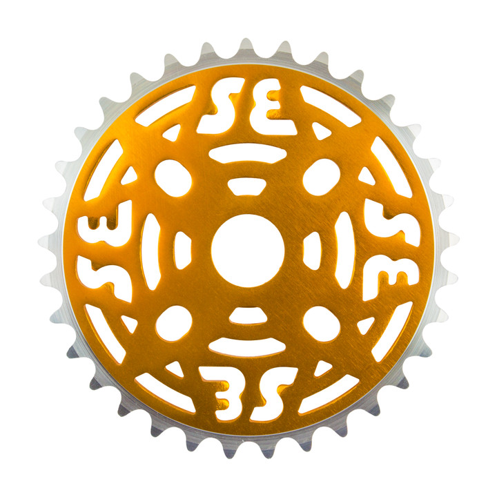 SE Bikes 33T Alloy Steel One-Piece BMX Chainring - Gold, 1/2x1/8 Inch CW-1499M-33T