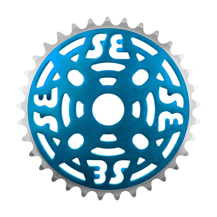 SE Bikes 33T Anodized Blue Aluminum One-Piece Chainring - 1/2in x 1/8in CW-1499M-33T