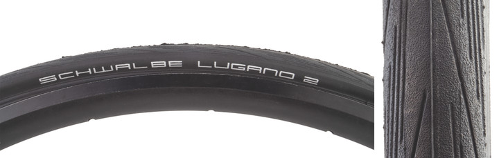Schwalbe Lugano II Tire - 700 x 28, Clincher, Wire, Black, Active Line 11654010