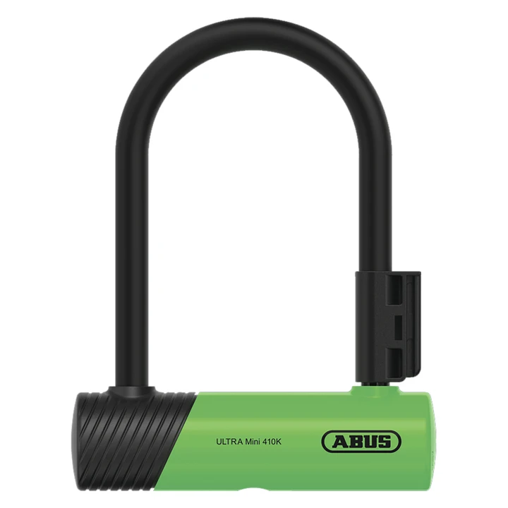 Abus Ultra 410K Mini U-Lock 12mm Hardened Steel, Secure Key Lock, Green 94374