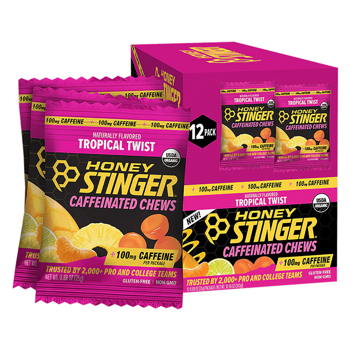 Honey Stinger Organic Caffeinated Performance Chews - Tropical Twist 78512
