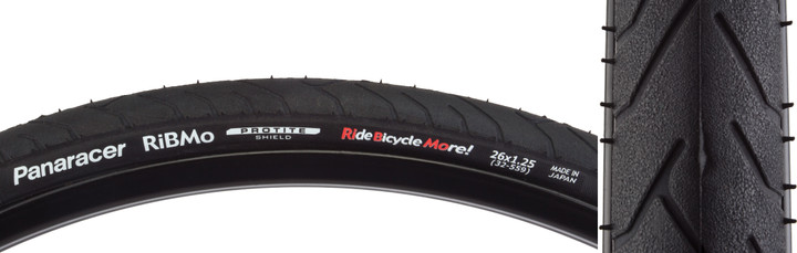 Panaracer Ribmo 26x1.25 Wire Tire Puncture Protection and Long-Lasting Tread AH26125PS-RB-B2