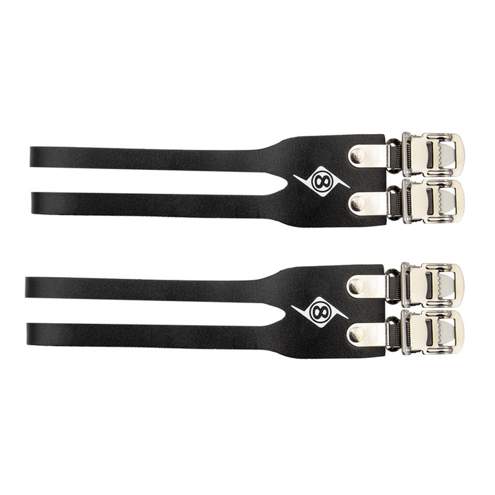 Origin8 Double Leather Toe Straps 420mm Chrome Buckles 96412