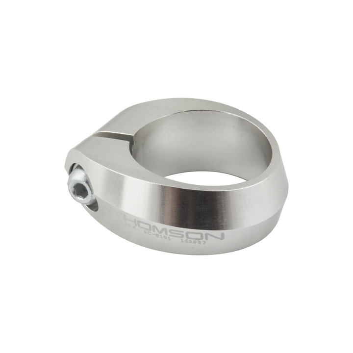 Thomson Alloy Bolt-On Seat Clamp 28.6mm Silver | Durable, American Made SC-E101-SL