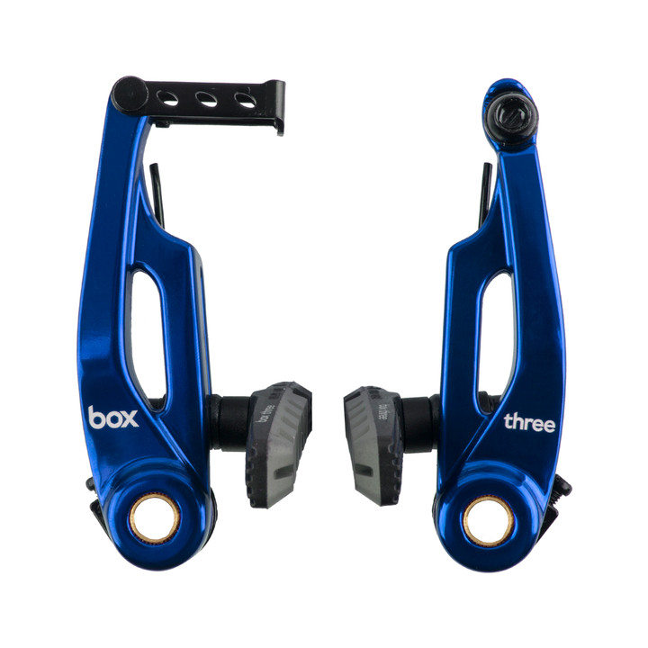 Box Three V-Brakes - 6061 T6 Aluminum, CNC Machined, Blue BX-BA173V108-BL