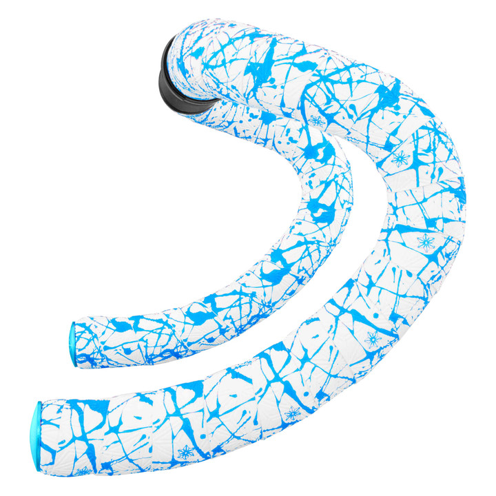 Supacaz Super Sticky Kush LE Splat White/Neon Blue Bar Tape BT-205