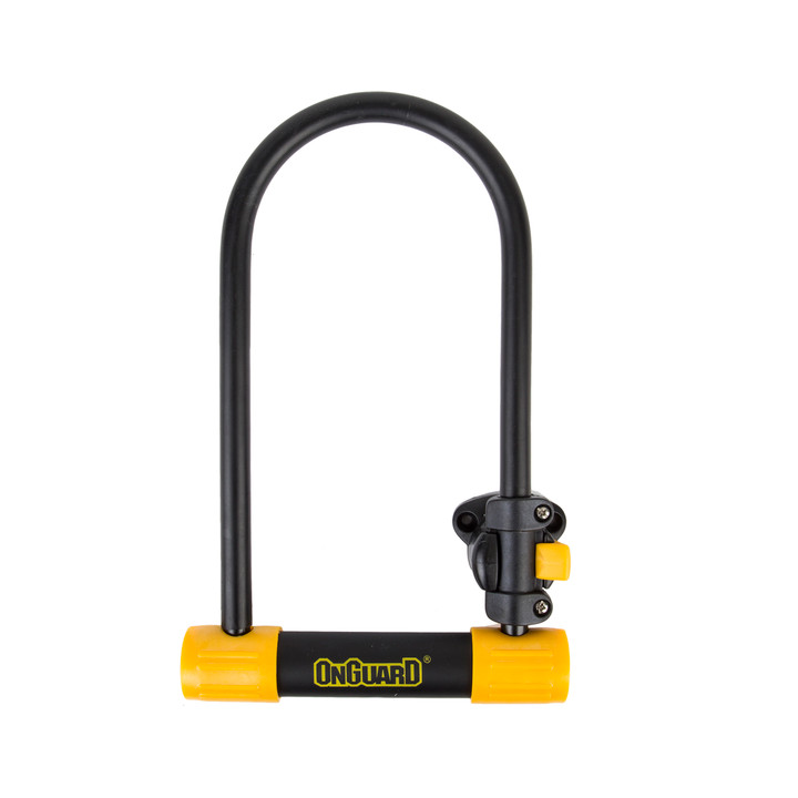 OnGuard Bulldog U-Lock 13mm Hardened Steel, Keyed, 4.5x9" Black/Yellow 8010