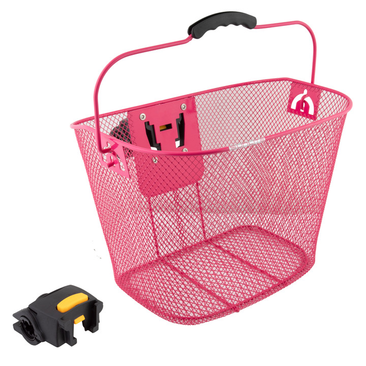 Sunlite Pink Steel Mesh Bicycle Shopping Basket QR Mount 90159