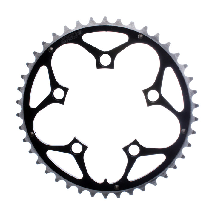 Origin8 42T Aluminum Chainring 94mm BCD - 8/9/10-Speed, CNC Machined, Black/Silver 21690