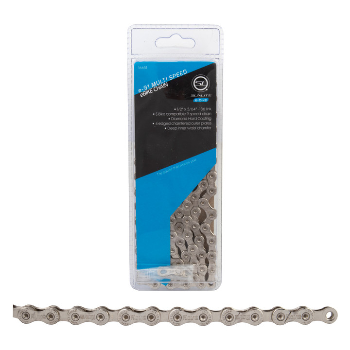 Sunlite e91 9-Speed E-Bike Chain 136 Links Diamond Coated 16651