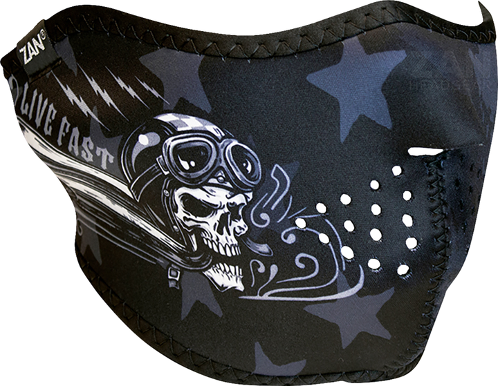 Zan Headgear Neoprene Half Mask - Skull Live WNFM709H