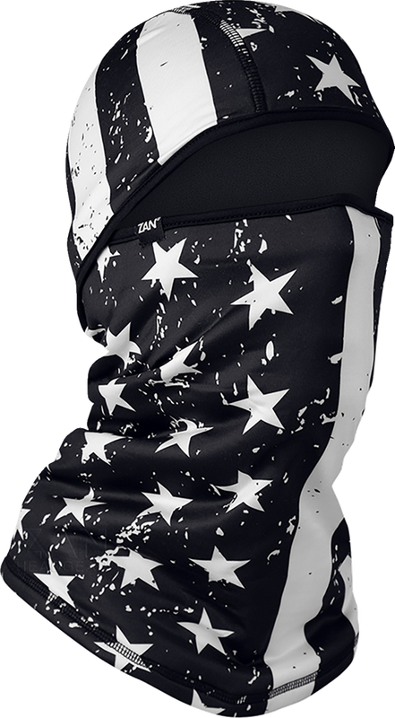 Zan Headgear Sportflex Convertible Balaclava - Black And White - Flag WBSF091