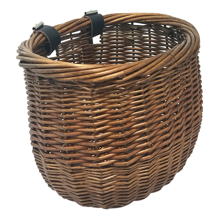 Sunlite Willow Bushel Basket - Woven Willow, Handlebar Mount, 13x8x9 90138