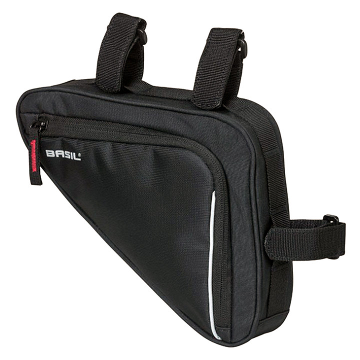 Basil Sport Design Triangle Frame Bag - Water-Repellent Polyester, Reflective, 1.7L Capacity 18045