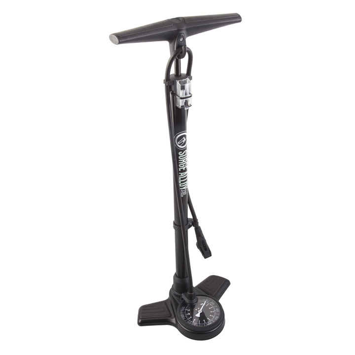 Sunlite Surge Alloy XL Floor Pump - Dual Valve, 160psi, Steel and Alloy Construction 430152