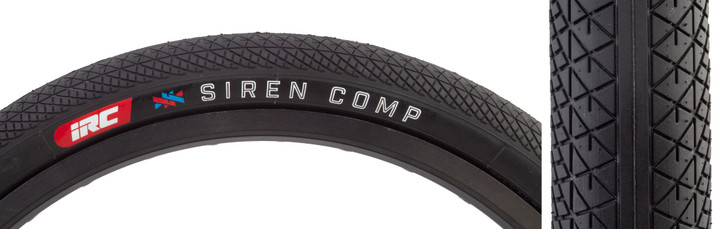 IRC Siren Comp 24"x1.75 Black Fold Tire Aramid Bead and Smooth Centerline 196151