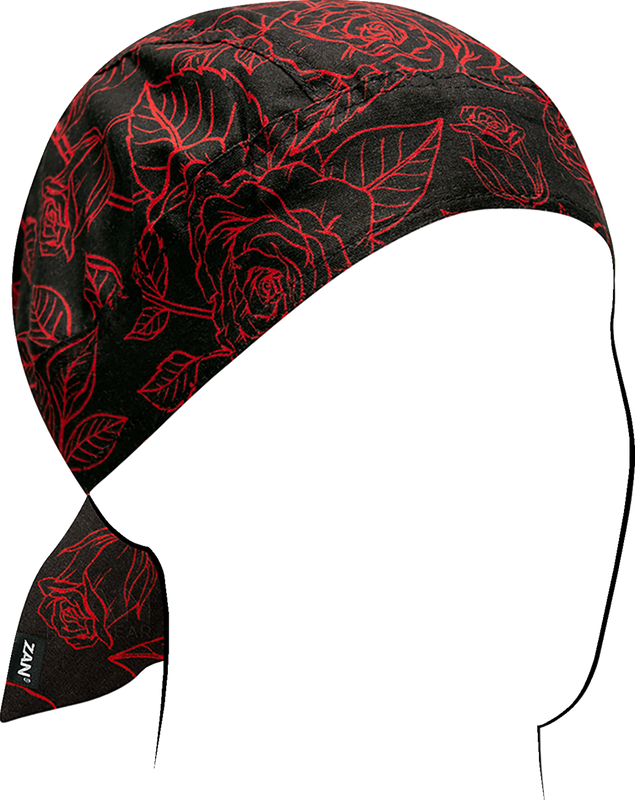 Zan Headgear Flydanna Head Wrap - Red And Black Roses Z206