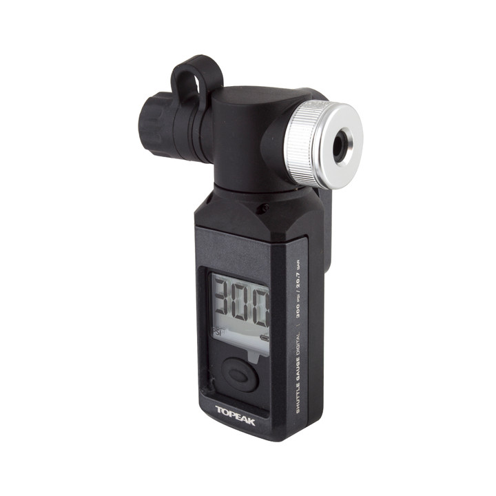 Topeak Shuttle Gauge Digital: Black/Silver Accurate Air Pressure Readings 300PSI TSUTG-03