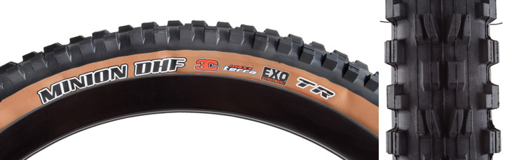 Maxxis Minion DHF Tire Tubeless Folding Black/Dark Tan 3C MaxxTerra EXO 27.5x2.3 TB00333300