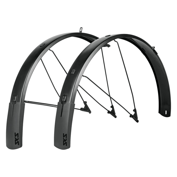 SKS Bluemels B75 Full Coverage Fender Set 75mm Aluminum/Matte Black 11841