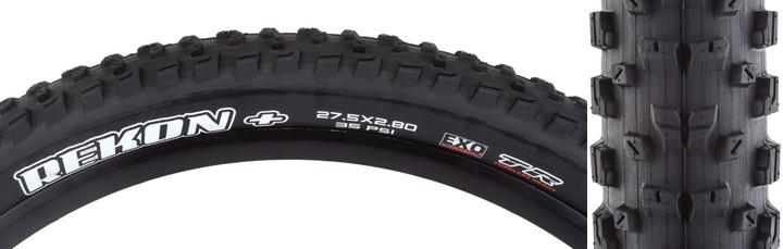 Maxxis Rekon Tire 27.5 X 2.8 60Tpi Exo Casing Tubeless Ready Clincher Black TB96906000