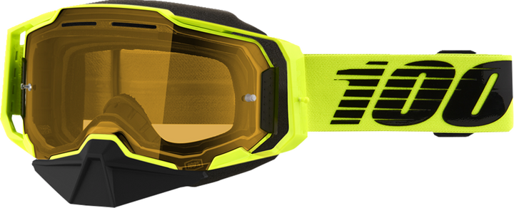 100% Armega Snow Goggle - Nuclear Citrus - Yellow Lens 50007-00003