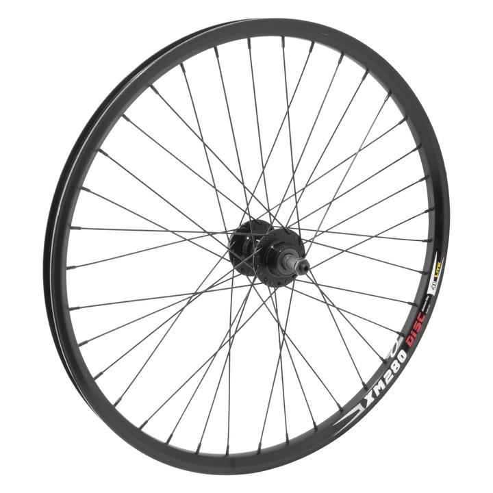 24in Alloy Rear Bike Wheel - WEI XM280 Disc, QRx135mm, Black 641091