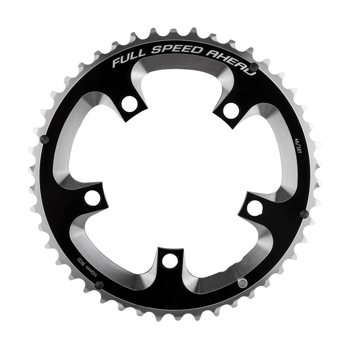 FSA Super Road 46T Aluminum Chainring for 10/11-Speed, CNC Machined, Black 371-0246A